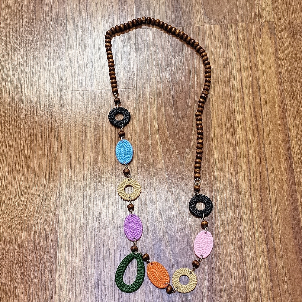 Black and Blue Bohemian Beaded Necklace